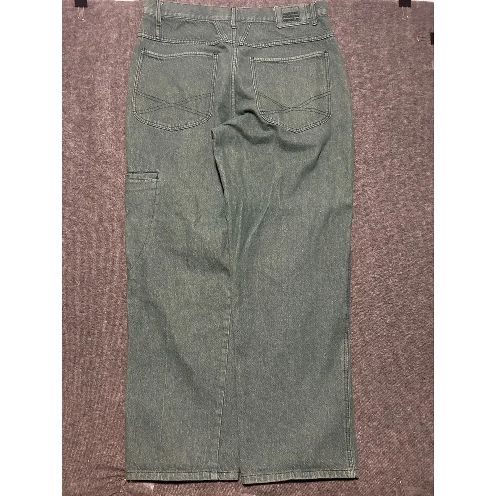 Marithe francois girbaud jeans mens green baggy Y2K skater fit 37X30 (tag 40)